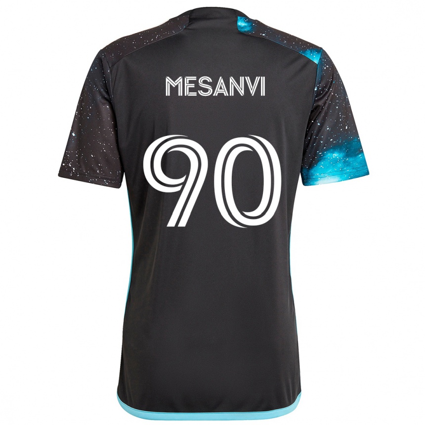 Niño Fútbol Camiseta Loïc Mesanvi #90 Azul Negro 1ª Equipación 2024/25 México