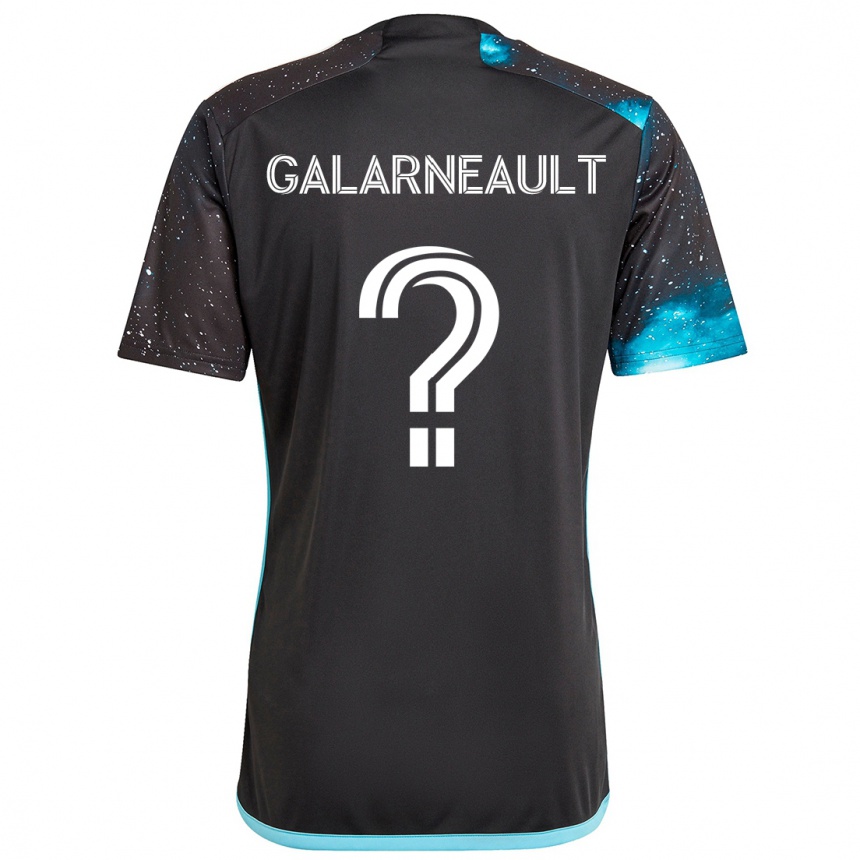 Niño Fútbol Camiseta Benjamin Galarneault #0 Azul Negro 1ª Equipación 2024/25 México