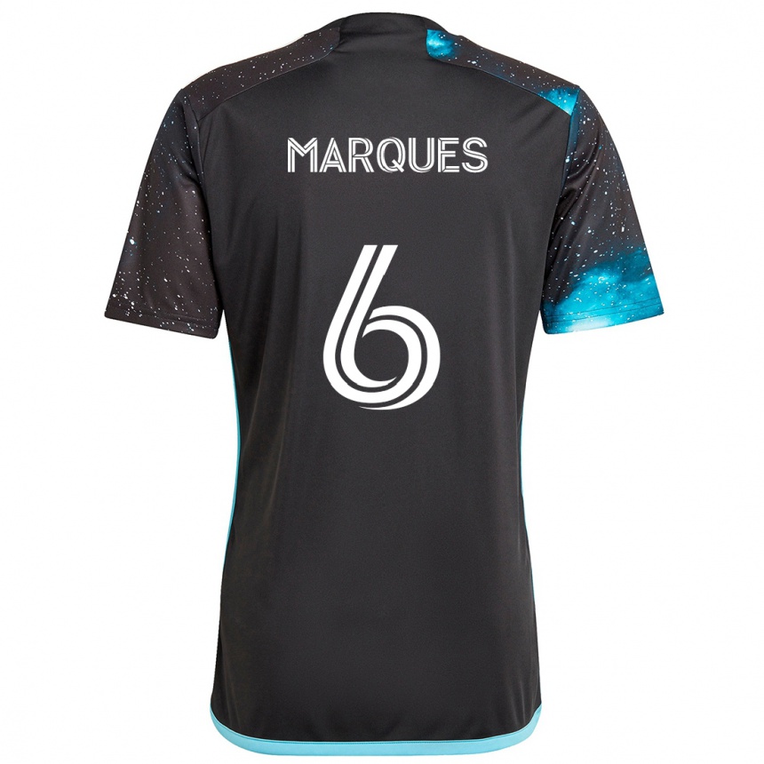 Niño Fútbol Camiseta Mikael Marqués #6 Azul Negro 1ª Equipación 2024/25 México