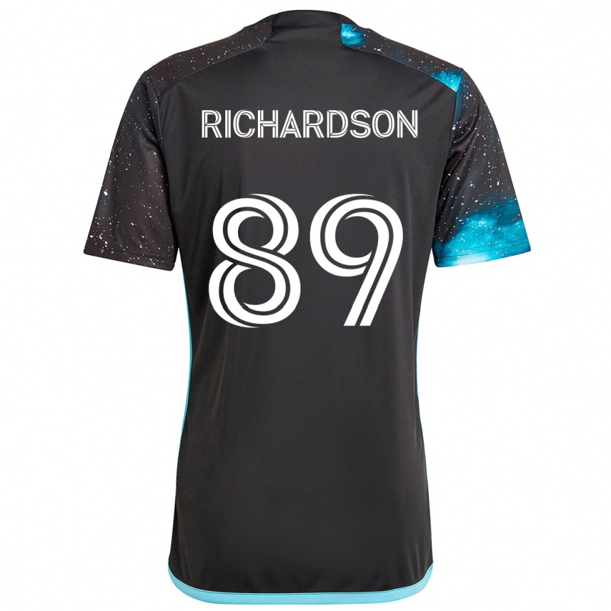 Niño Fútbol Camiseta Nick Richardson #89 Azul Negro 1ª Equipación 2024/25 México