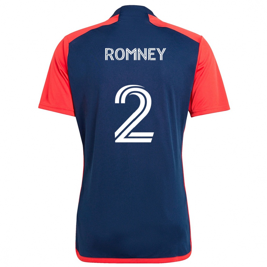 Niño Fútbol Camiseta Dave Romney #2 Azul Rojo 1ª Equipación 2024/25 México