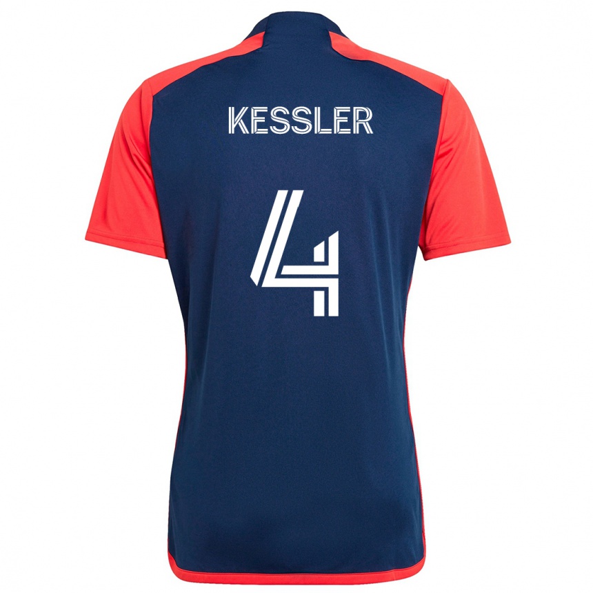 Niño Fútbol Camiseta Henry Kessler #4 Azul Rojo 1ª Equipación 2024/25 México