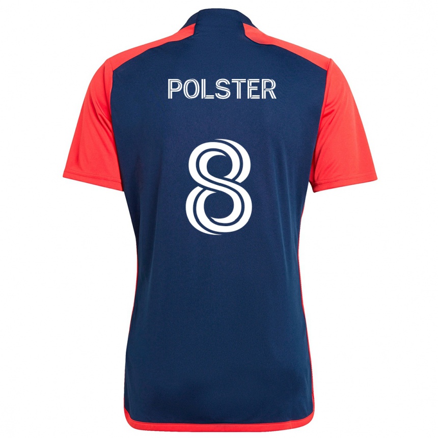 Niño Fútbol Camiseta Matt Polster #8 Azul Rojo 1ª Equipación 2024/25 México