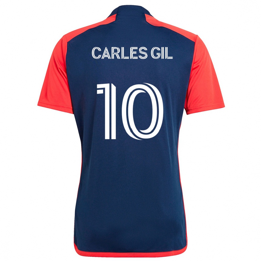 Niño Fútbol Camiseta Carles Gil #10 Azul Rojo 1ª Equipación 2024/25 México