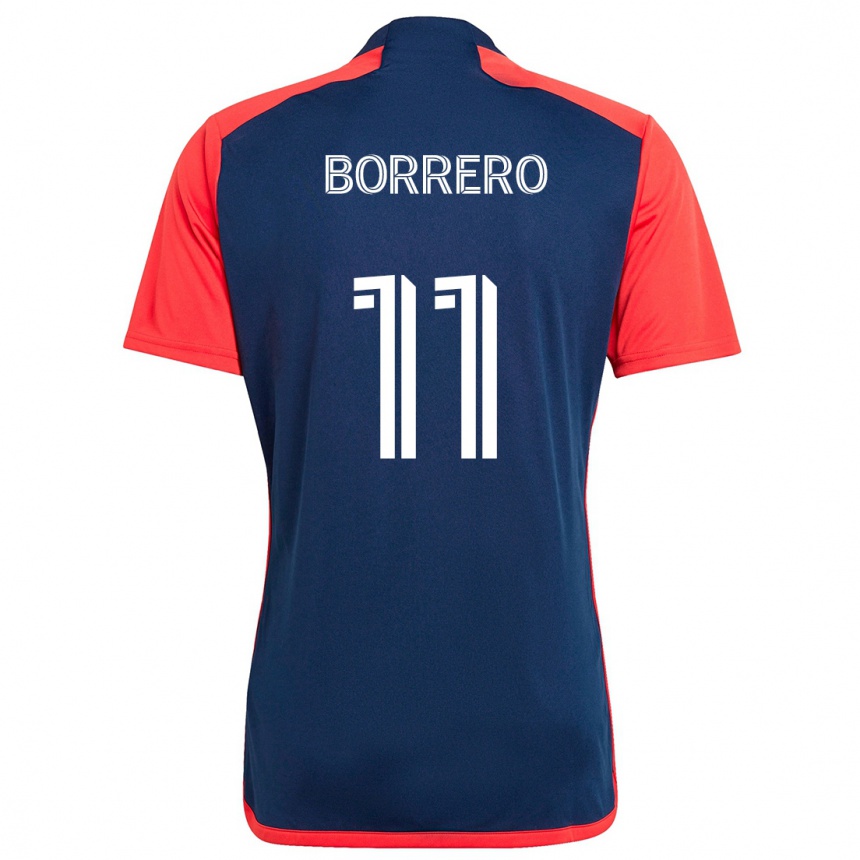 Niño Fútbol Camiseta Dylan Borrero #11 Azul Rojo 1ª Equipación 2024/25 México