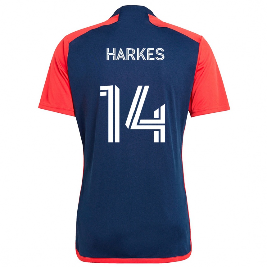 Niño Fútbol Camiseta Ian Harkes #14 Azul Rojo 1ª Equipación 2024/25 México