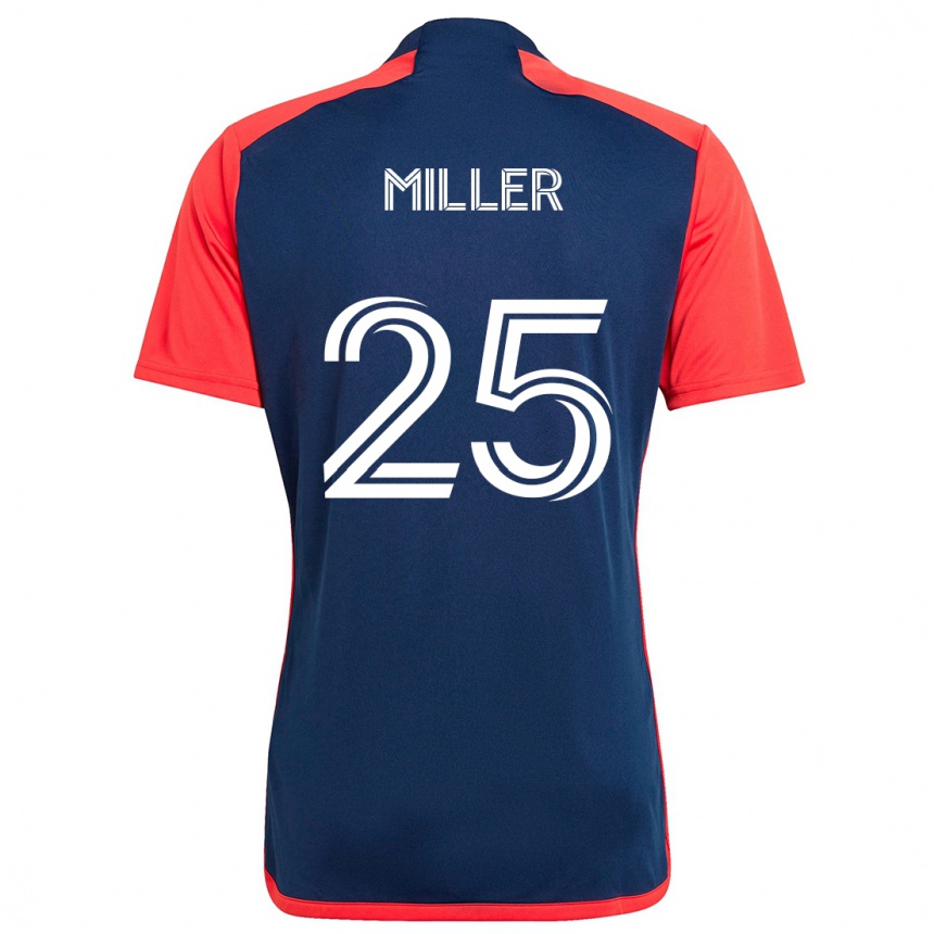 Niño Fútbol Camiseta Peyton Miller #25 Azul Rojo 1ª Equipación 2024/25 México