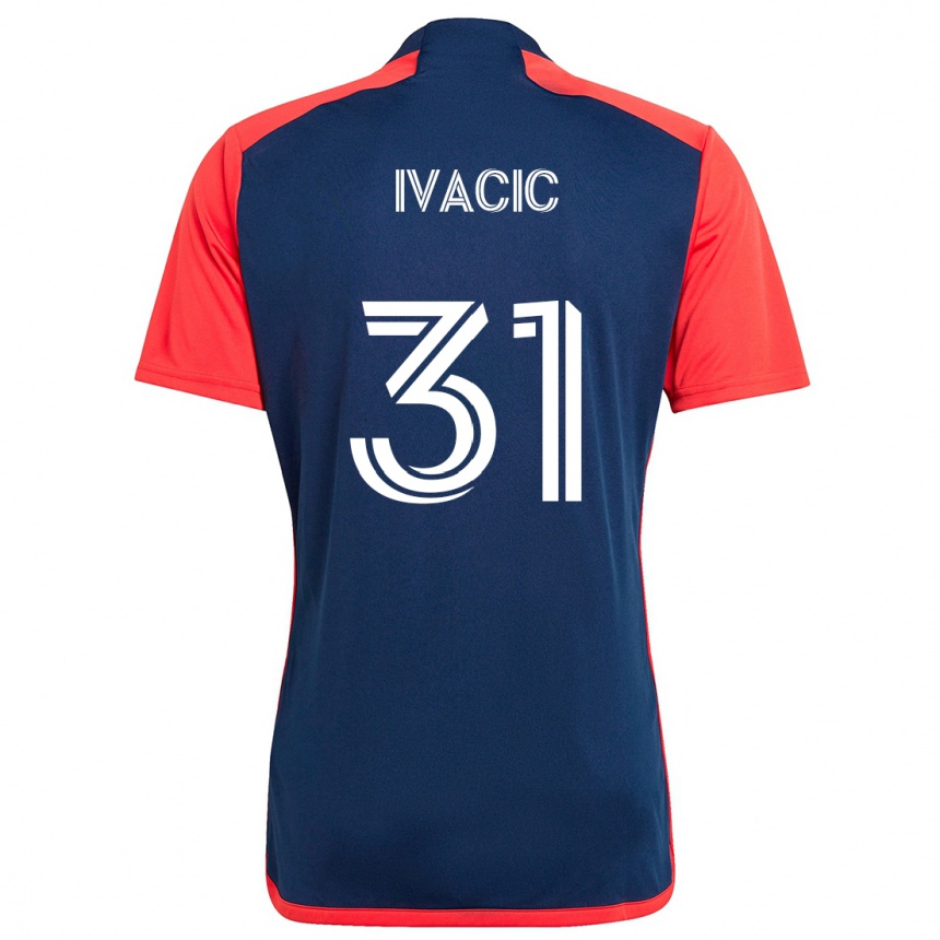 Niño Fútbol Camiseta Aljaz Ivacic #31 Azul Rojo 1ª Equipación 2024/25 México