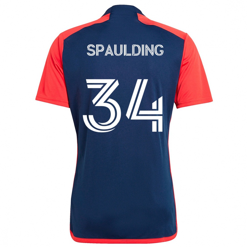 Niño Fútbol Camiseta Ryan Spaulding #34 Azul Rojo 1ª Equipación 2024/25 México