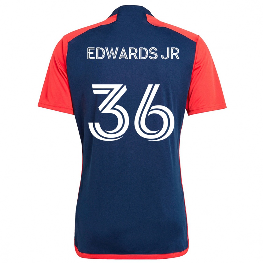 Niño Fútbol Camiseta Earl Edwards Jr. #36 Azul Rojo 1ª Equipación 2024/25 México