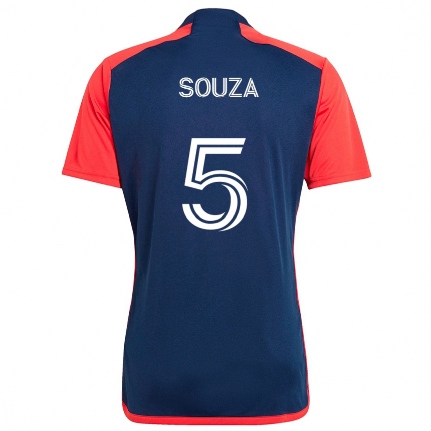 Niño Fútbol Camiseta Victor Souza #5 Azul Rojo 1ª Equipación 2024/25 México