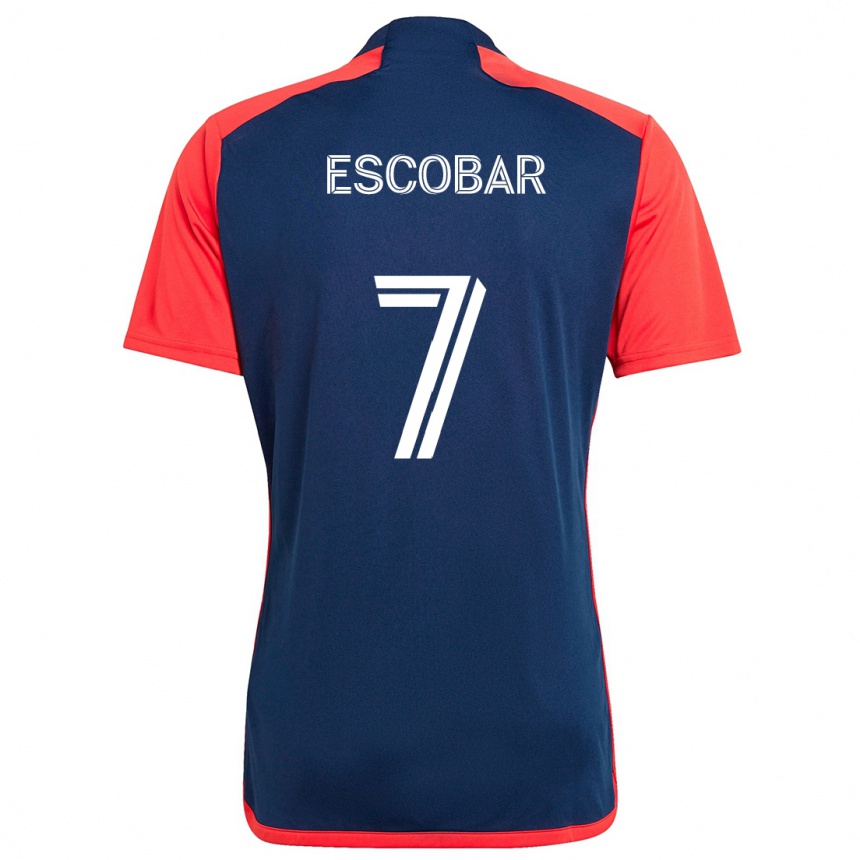 Niño Fútbol Camiseta Olger Escobar #7 Azul Rojo 1ª Equipación 2024/25 México