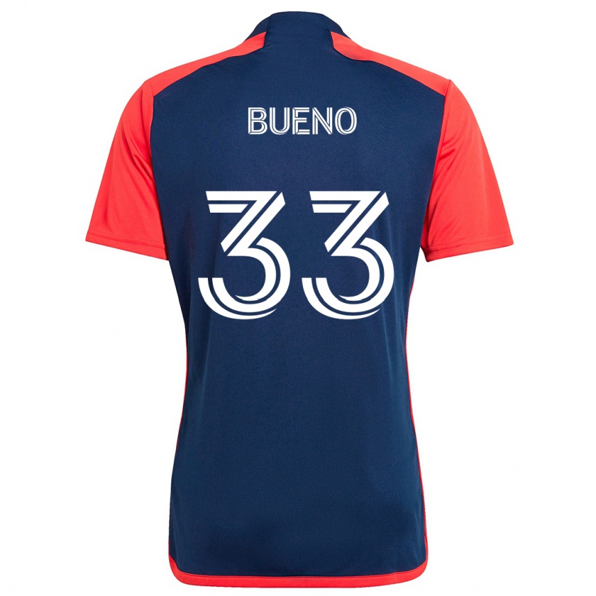 Niño Fútbol Camiseta Brandonn Bueno #33 Azul Rojo 1ª Equipación 2024/25 México