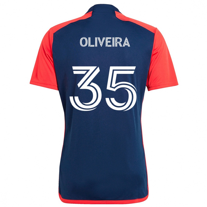 Niño Fútbol Camiseta Cristiano Oliveira #35 Azul Rojo 1ª Equipación 2024/25 México