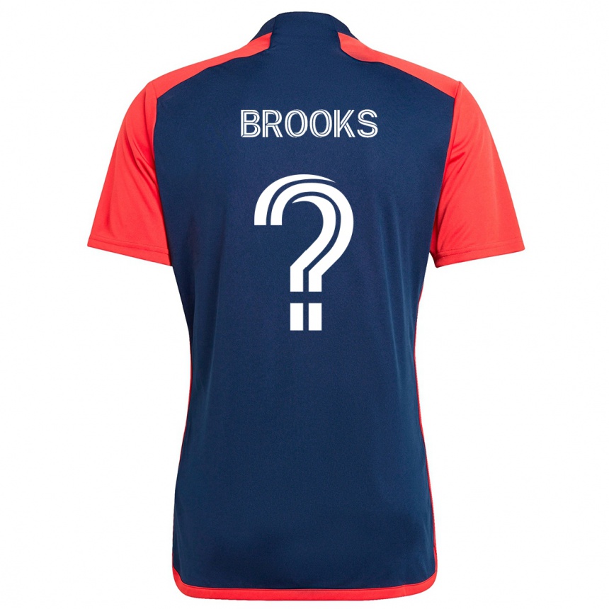 Niño Fútbol Camiseta Brian Brooks #0 Azul Rojo 1ª Equipación 2024/25 México