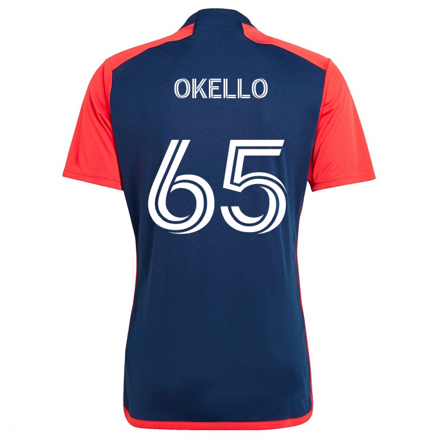 Niño Fútbol Camiseta Noble Okello #65 Azul Rojo 1ª Equipación 2024/25 México