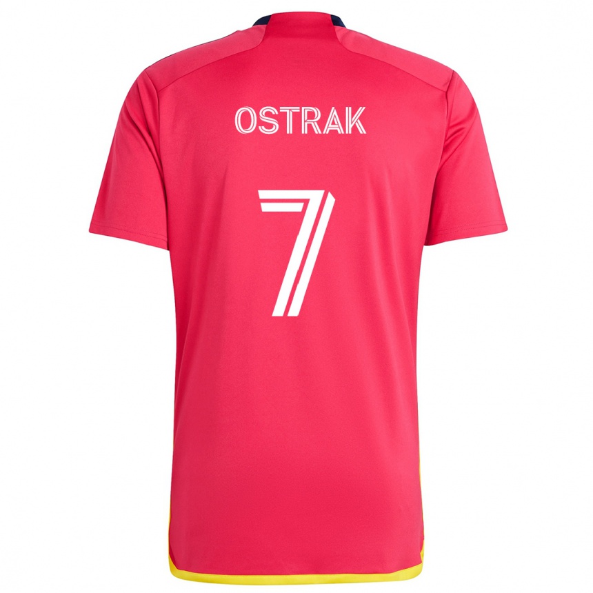 Niño Fútbol Camiseta Tomás Ostrák #7 Rojo Azul 1ª Equipación 2024/25 México