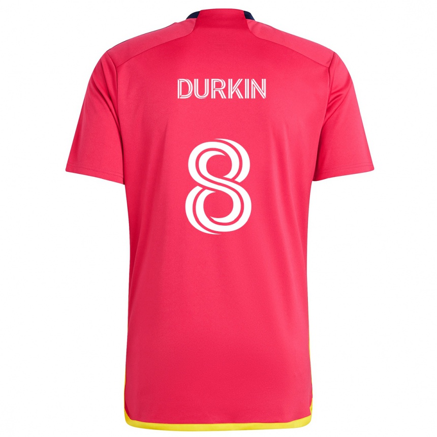 Niño Fútbol Camiseta Chris Durkin #8 Rojo Azul 1ª Equipación 2024/25 México