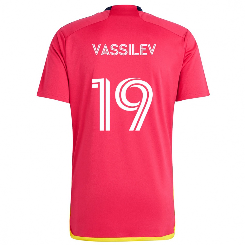 Niño Fútbol Camiseta Indiana Vassilev #19 Rojo Azul 1ª Equipación 2024/25 México