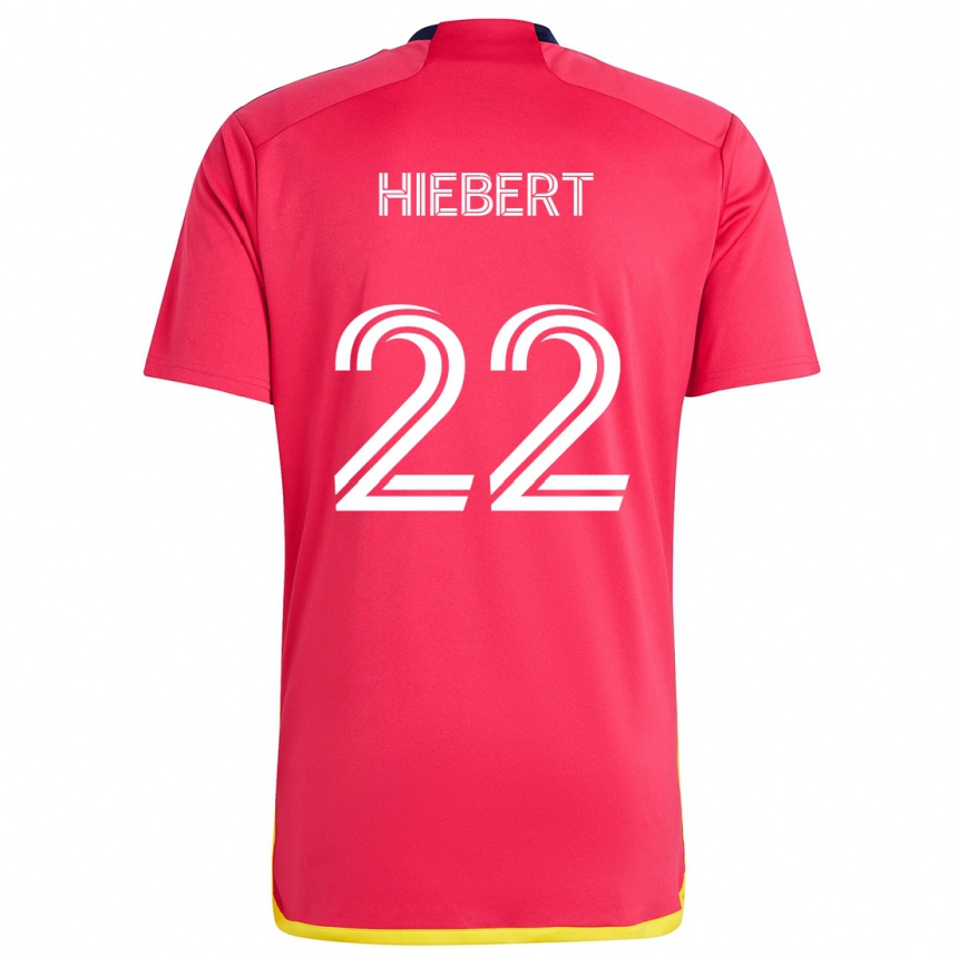 Niño Fútbol Camiseta Kyle Hiebert #22 Rojo Azul 1ª Equipación 2024/25 México