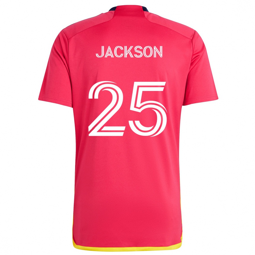 Niño Fútbol Camiseta Aziel Jackson #25 Rojo Azul 1ª Equipación 2024/25 México