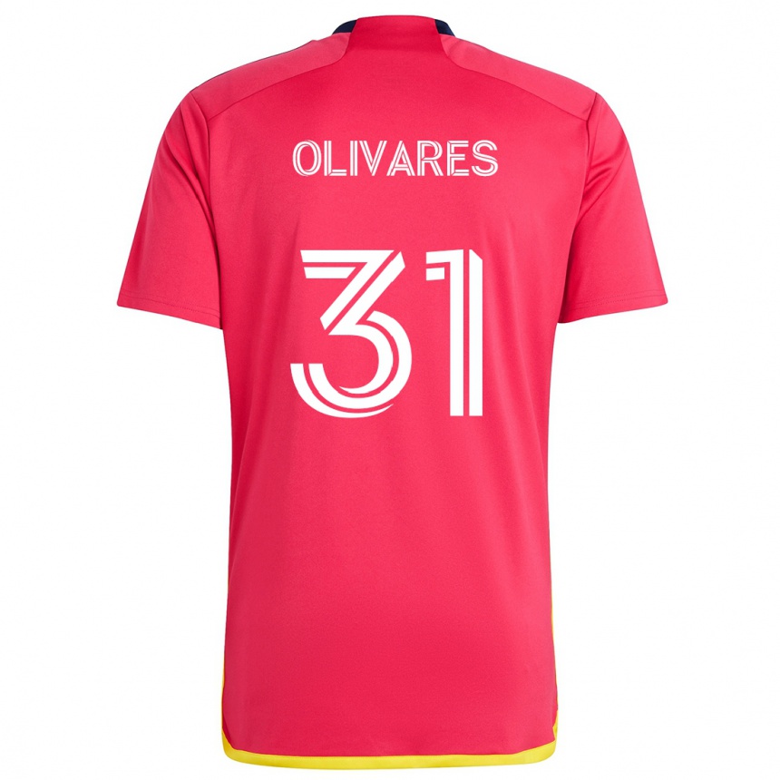 Niño Fútbol Camiseta Christian Olivares #31 Rojo Azul 1ª Equipación 2024/25 México