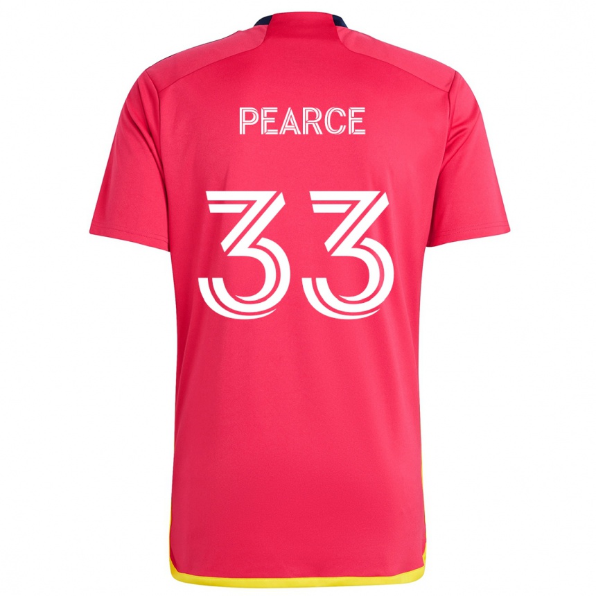 Niño Fútbol Camiseta Tyson Pearce #33 Rojo Azul 1ª Equipación 2024/25 México