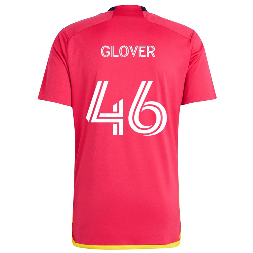 Niño Fútbol Camiseta Caden Glover #46 Rojo Azul 1ª Equipación 2024/25 México