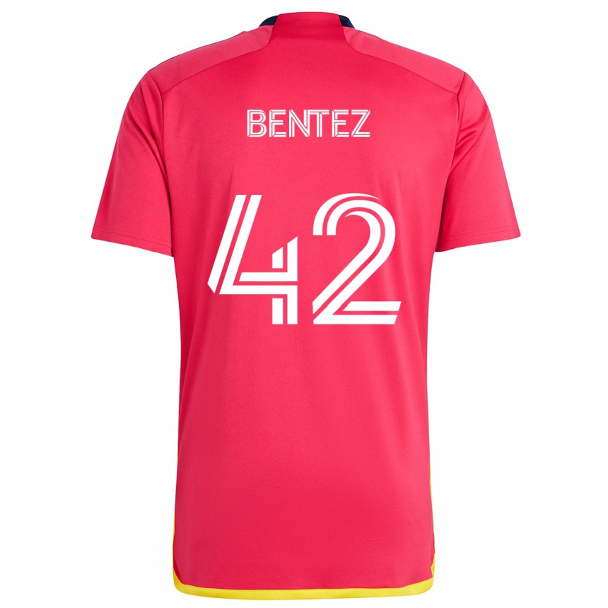 Niño Fútbol Camiseta Óscar Benítez #42 Rojo Azul 1ª Equipación 2024/25 México