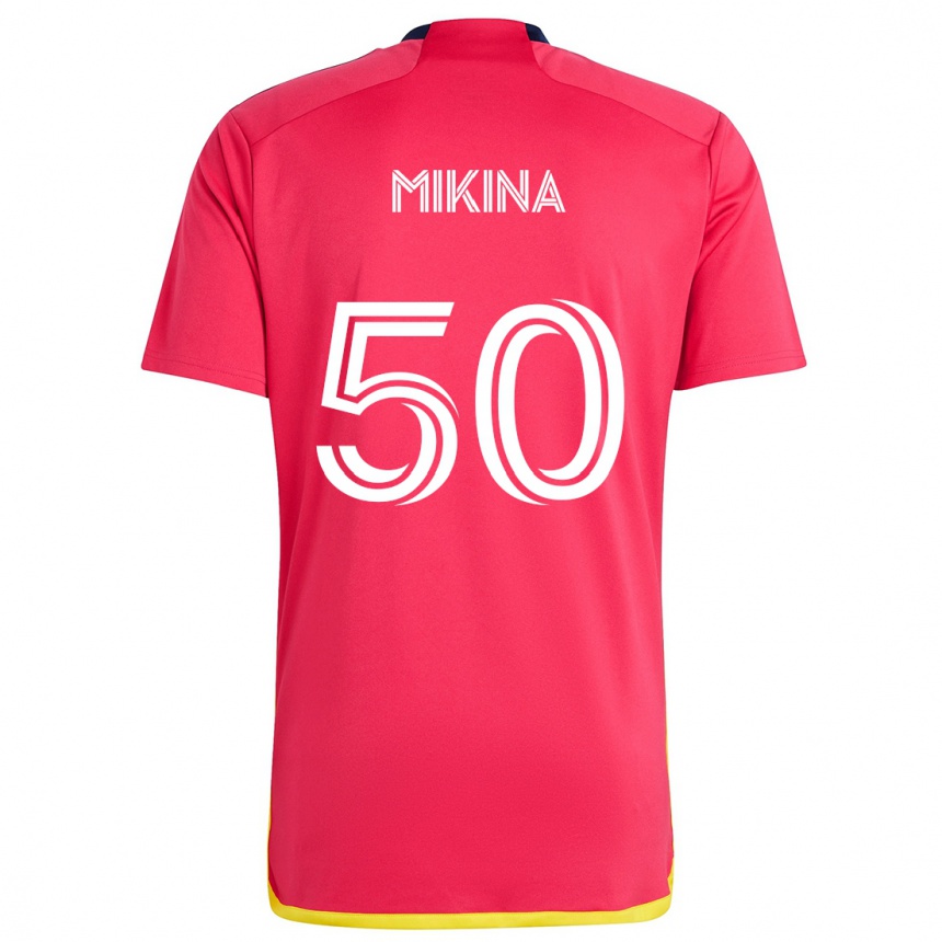 Niño Fútbol Camiseta Gabriel Mikina #50 Rojo Azul 1ª Equipación 2024/25 México