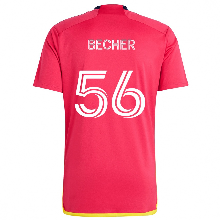 Niño Fútbol Camiseta Ryan Becher #56 Rojo Azul 1ª Equipación 2024/25 México