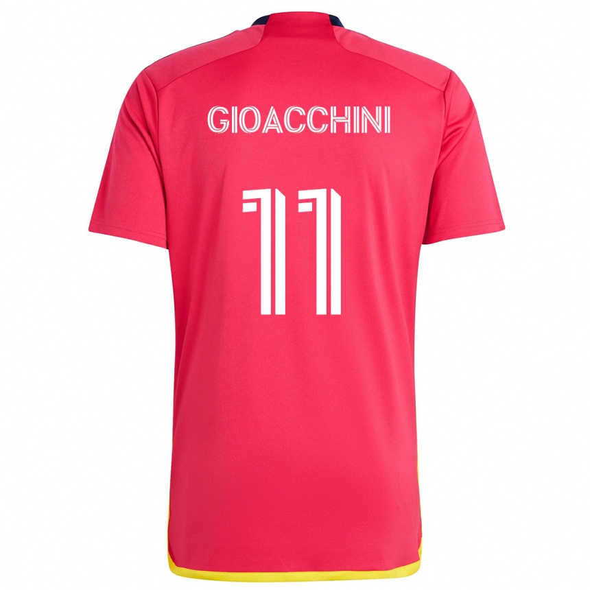 Niño Fútbol Camiseta Nicholas Gioacchini #11 Rojo Azul 1ª Equipación 2024/25 México