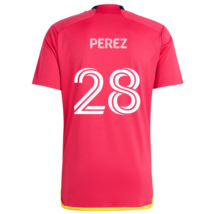 Niño Fútbol Camiseta Miguel Perez #28 Rojo Azul 1ª Equipación 2024/25 México