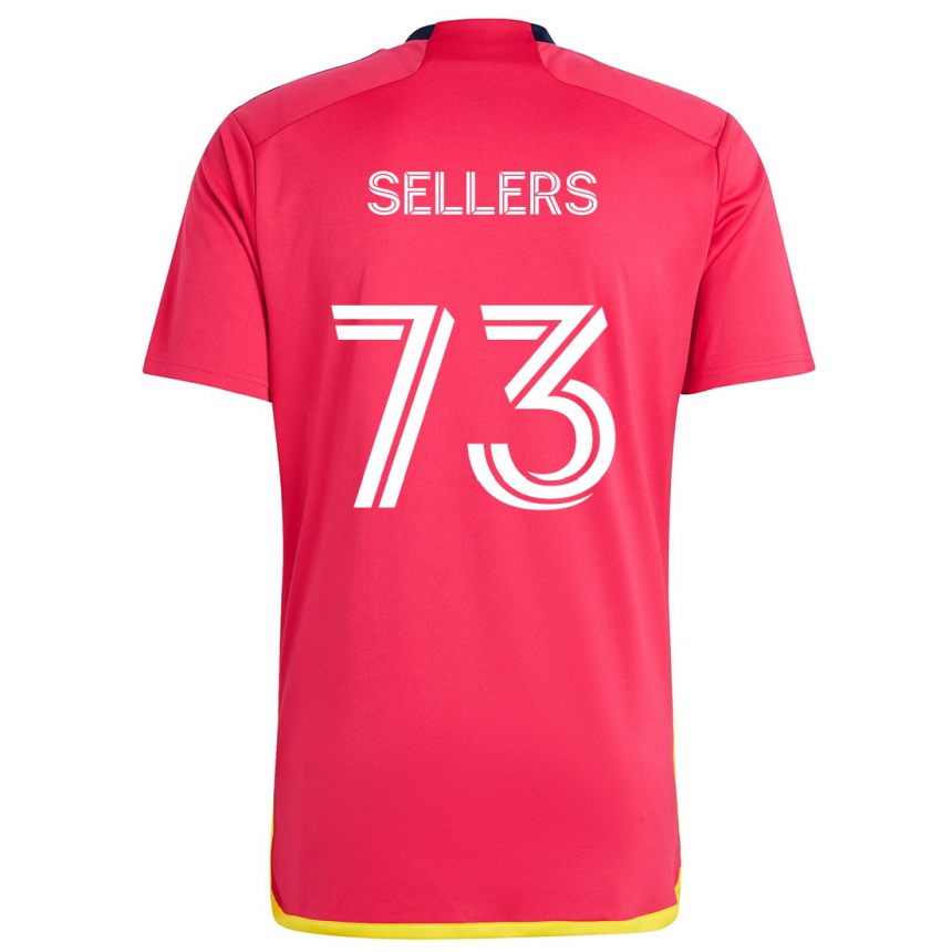 Niño Fútbol Camiseta Braydon Sellers #73 Rojo Azul 1ª Equipación 2024/25 México