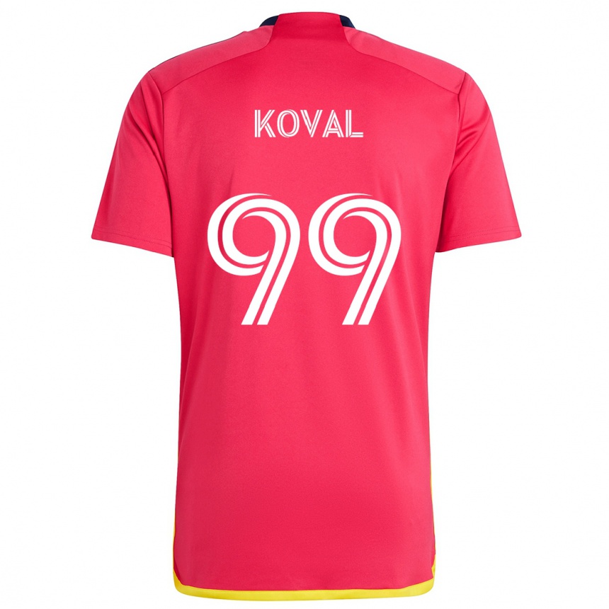 Niño Fútbol Camiseta Stanislav Koval #99 Rojo Azul 1ª Equipación 2024/25 México