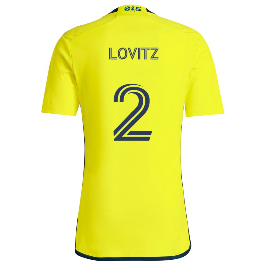 Niño Fútbol Camiseta Daniel Lovitz #2 Amarillo Azul 1ª Equipación 2024/25 México