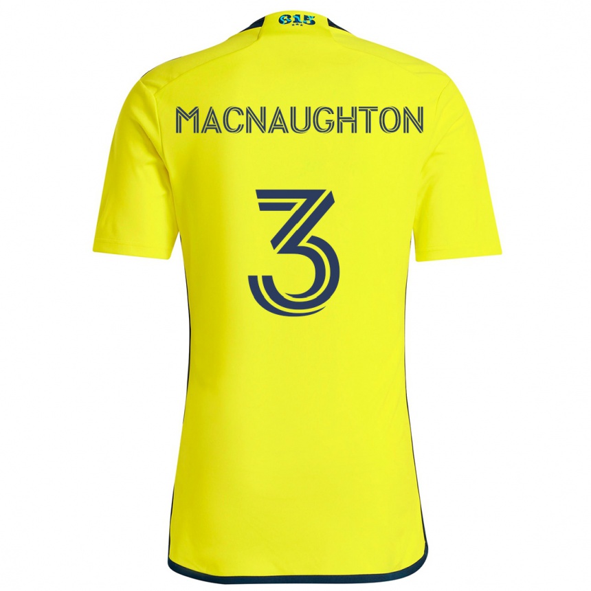 Niño Fútbol Camiseta Lukas Macnaughton #3 Amarillo Azul 1ª Equipación 2024/25 México