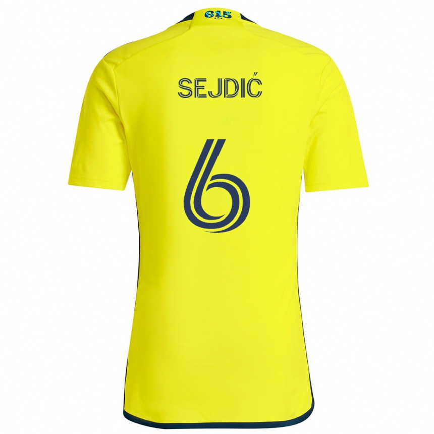 Niño Fútbol Camiseta Amar Sejdić #6 Amarillo Azul 1ª Equipación 2024/25 México