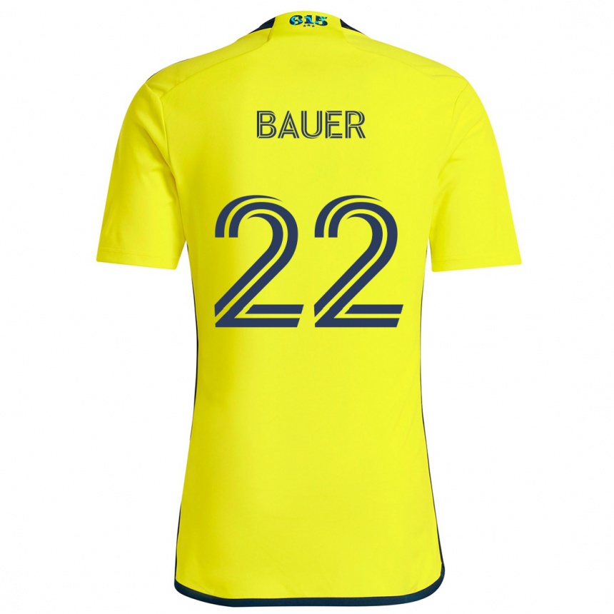 Niño Fútbol Camiseta Josh Bauer #22 Amarillo Azul 1ª Equipación 2024/25 México