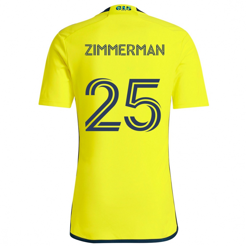 Niño Fútbol Camiseta Walker Zimmerman #25 Amarillo Azul 1ª Equipación 2024/25 México