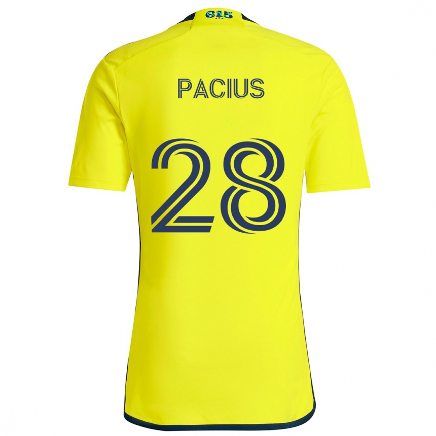 Niño Fútbol Camiseta Woobens Pacius #28 Amarillo Azul 1ª Equipación 2024/25 México