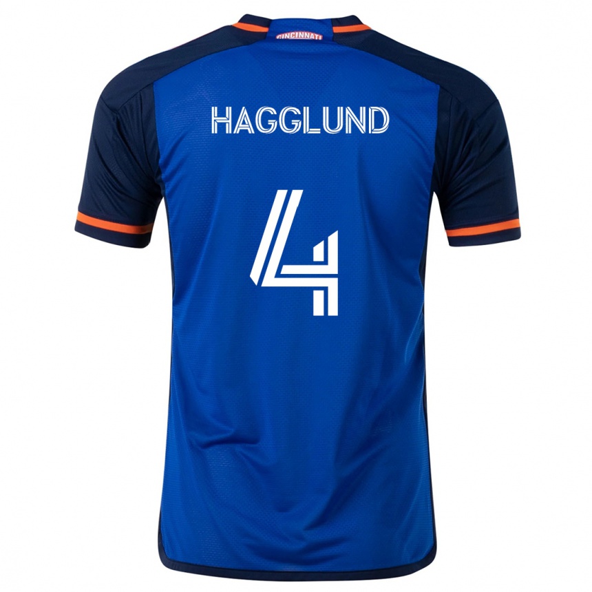 Niño Fútbol Camiseta Nick Hagglund #4 Azul Blanco 1ª Equipación 2024/25 México