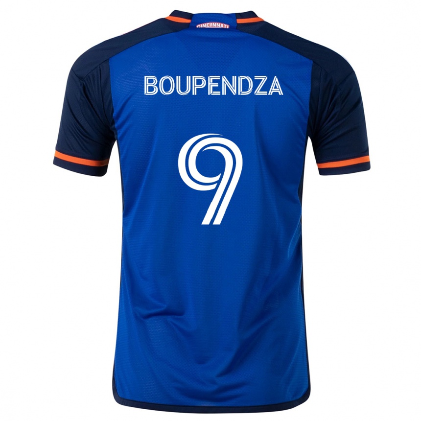 Niño Fútbol Camiseta Aaron Boupendza #9 Azul Blanco 1ª Equipación 2024/25 México