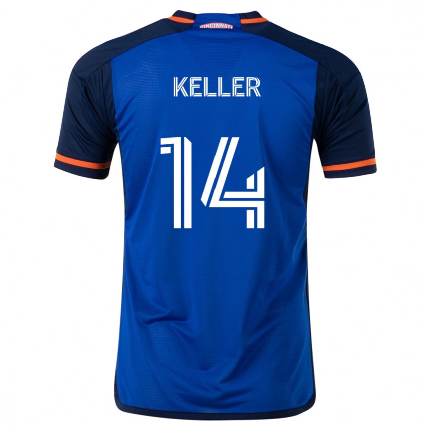 Niño Fútbol Camiseta Kipp Keller #14 Azul Blanco 1ª Equipación 2024/25 México