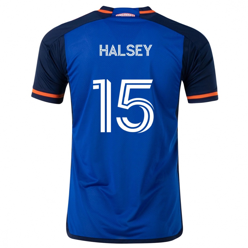 Niño Fútbol Camiseta Bret Halsey #15 Azul Blanco 1ª Equipación 2024/25 México