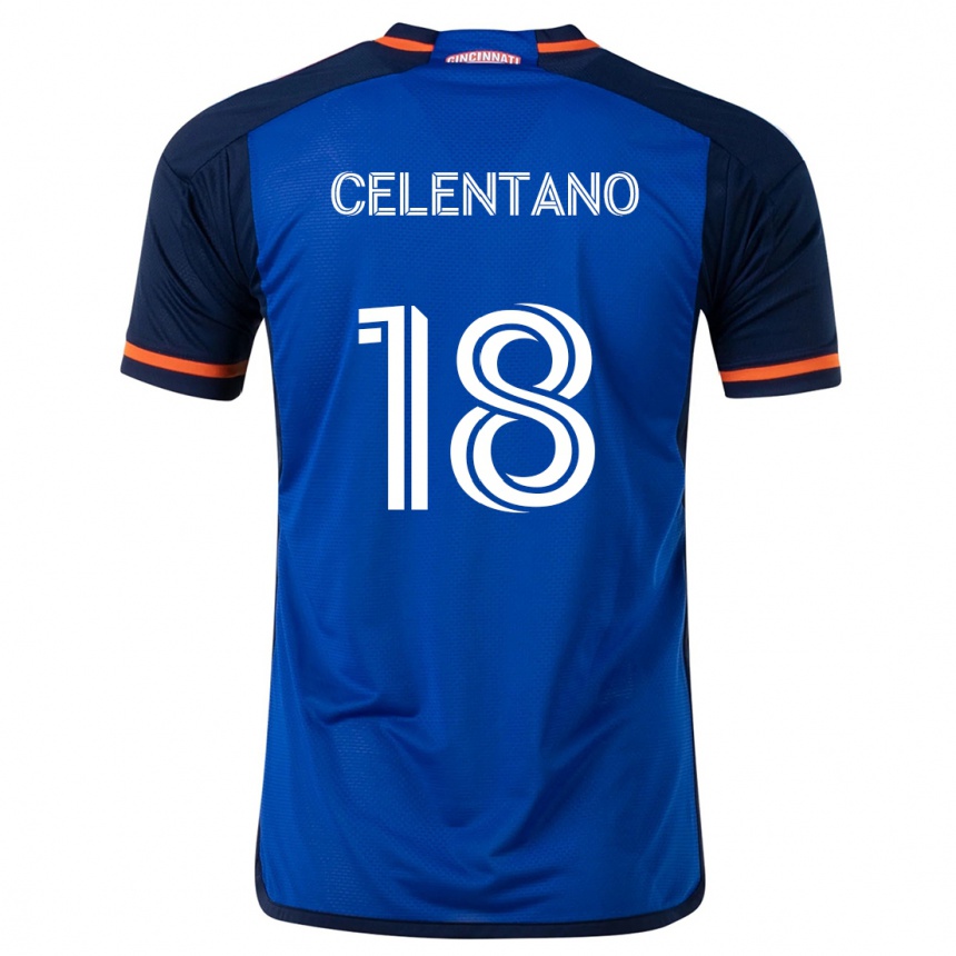 Niño Fútbol Camiseta Roman Celentano #18 Azul Blanco 1ª Equipación 2024/25 México