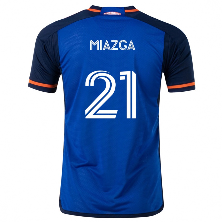 Niño Fútbol Camiseta Matt Miazga #21 Azul Blanco 1ª Equipación 2024/25 México