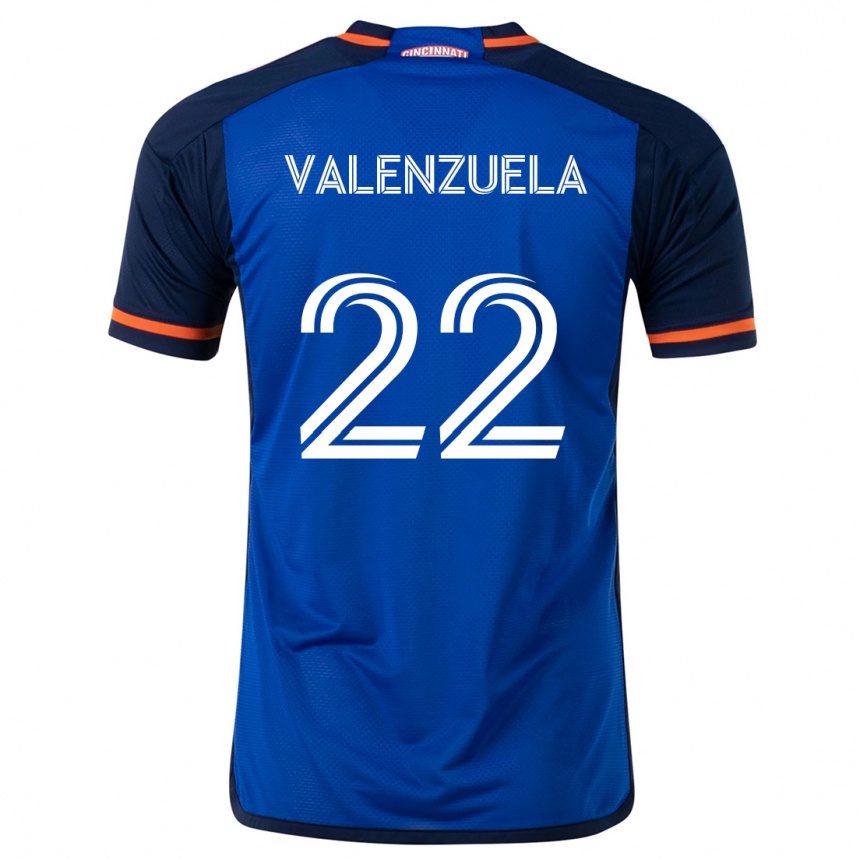 Niño Fútbol Camiseta Gerardo Valenzuela #22 Azul Blanco 1ª Equipación 2024/25 México