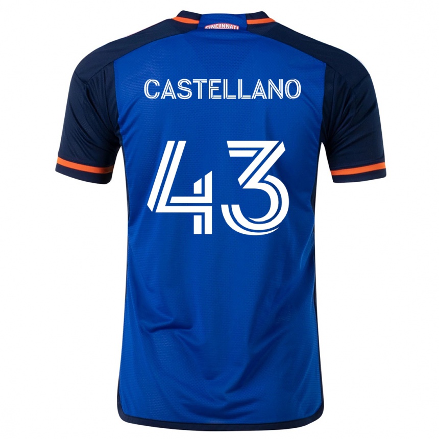 Niño Fútbol Camiseta Jesús Castellano #43 Azul Blanco 1ª Equipación 2024/25 México