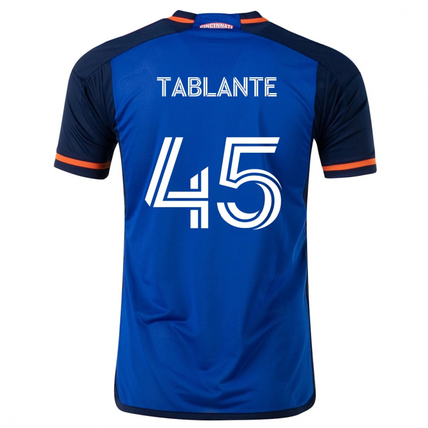 Niño Fútbol Camiseta Moises Tablante #45 Azul Blanco 1ª Equipación 2024/25 México